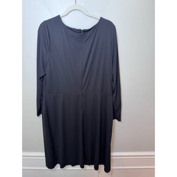 Lauren Ralph Lauren Women's Jersey Long-Sleeve Dress Lined Black Size 16W - Picture 6 of 11